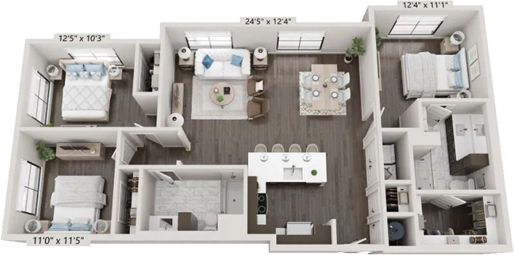 3BR | 2BA | 1434 SQFT
Starting at $2800